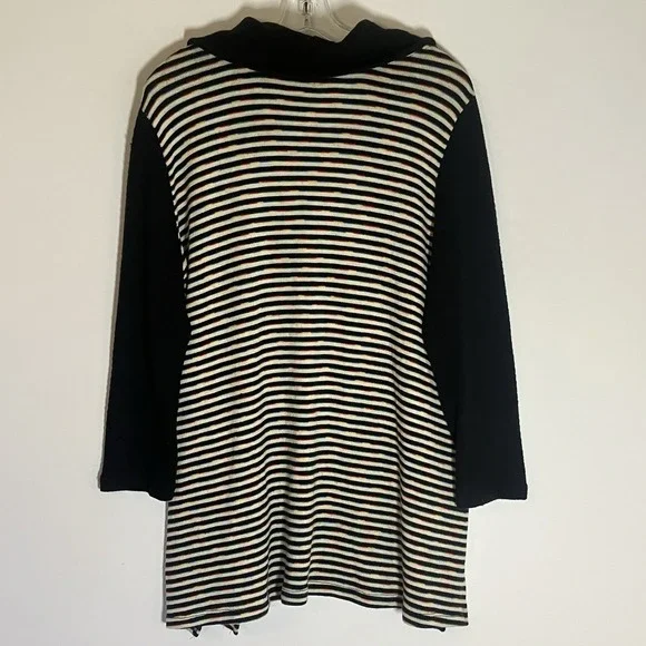 Ali Miles Sweater Womens Large Multicolor Lagenlook Artsy Colorful Pocket Cowl L - Picture 14 of 16